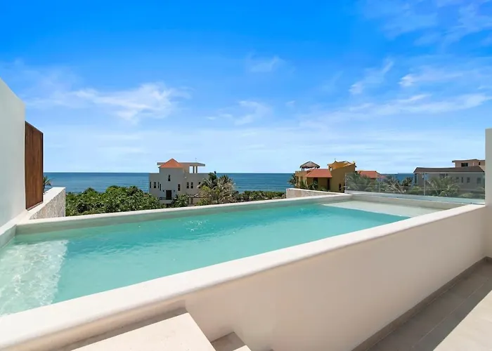 Aqua Two Bedroom Ocean View With Hot Tub 2 Min Walk To Akumal